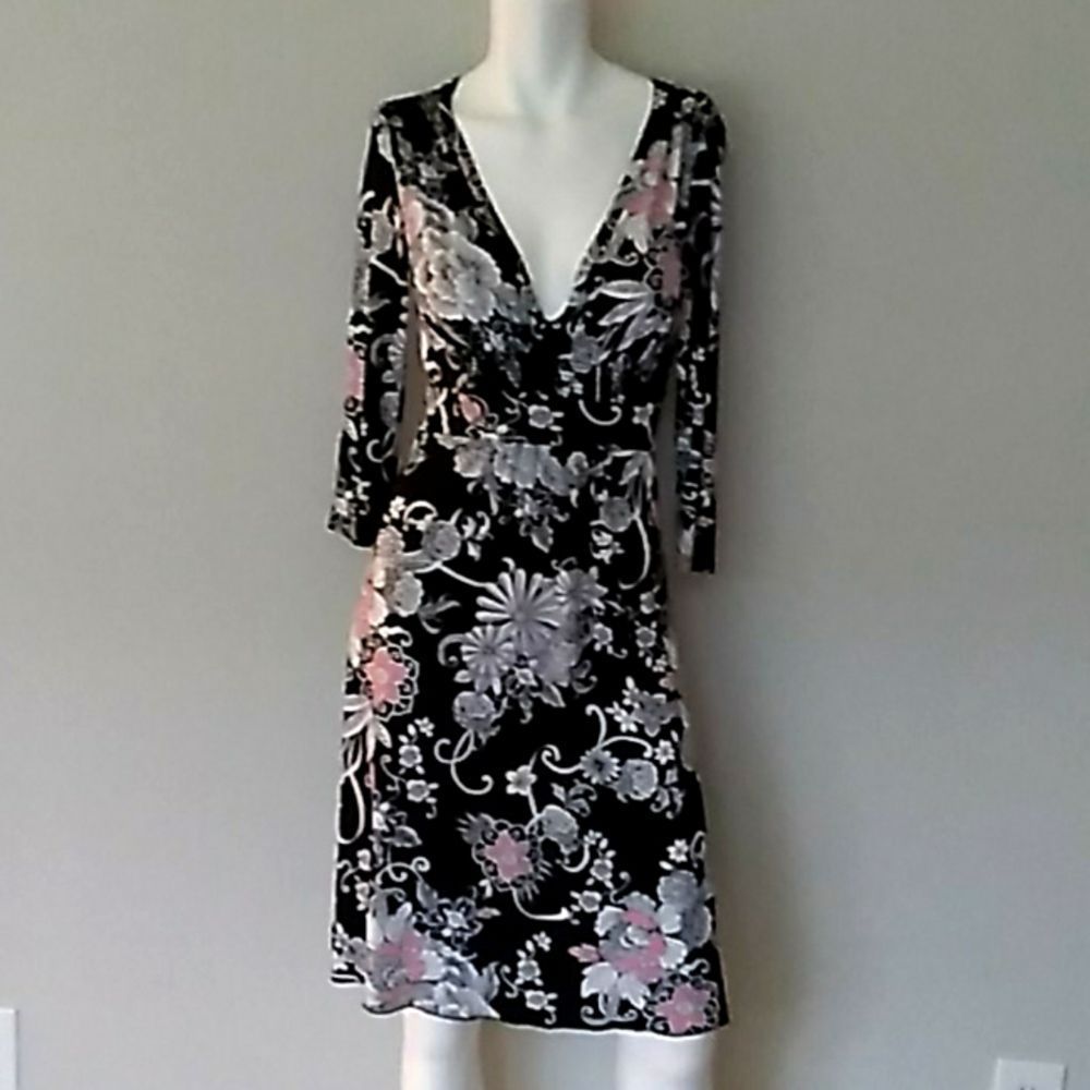 Love Tease Black/Pink Floral Dress. Sz Small